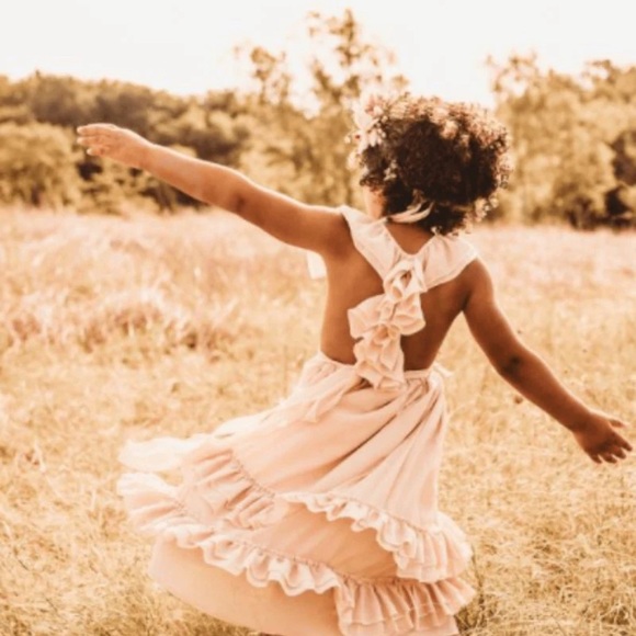 NWT Nellie Ruffle Maxi Dress in Champagne - Picture 4 of 4